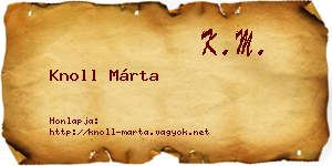 Knoll Márta névjegykártya